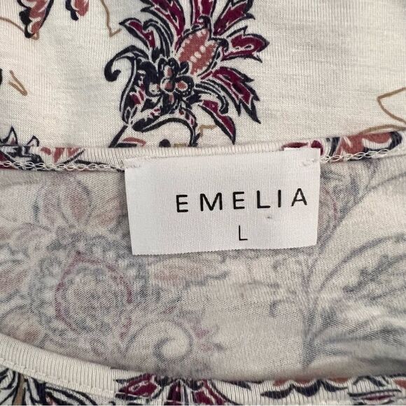 EMELIA Floral Long Bell Sleeve Blouse size Large - Picture 7 of 8